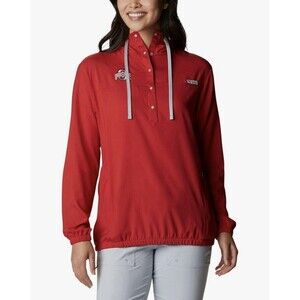 NEW Columbia Womens XL Tamiami Ohio State OSU Windbreaker Hoodie Jacket Red